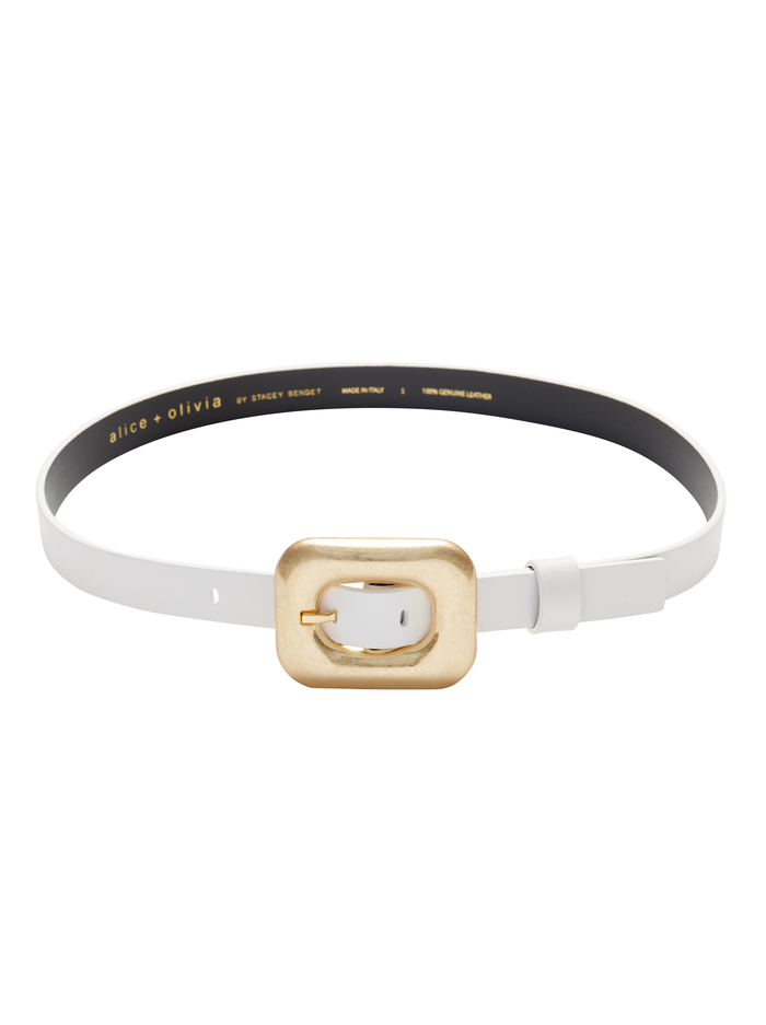 LETTY BUCKLE BELT - OFF WHITE/GOLD image 4 - Alice And Olivia