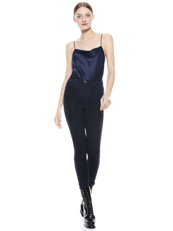 NAVY-MIKAH SUEDE PANT