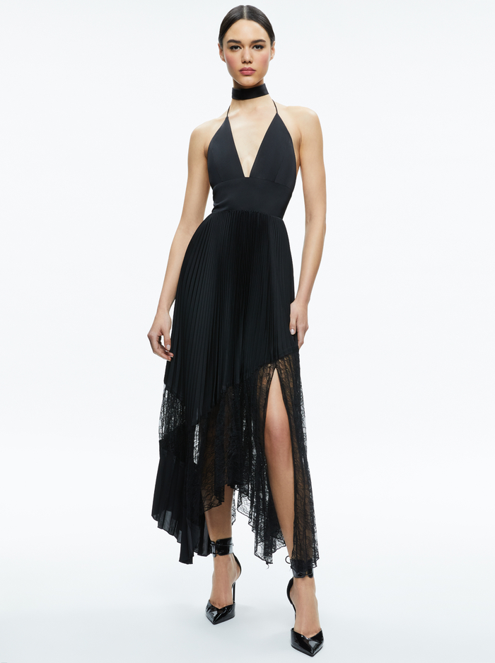 HANNAH HALTER MAXI DRESS - BLACK image 3 - Alice And Olivia