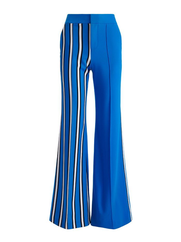 DYLAN HIGH RISE COLORBLOCK PANT - TEAKWOOD STRIPE FRENCH BLUE image 5 - Alice And Olivia