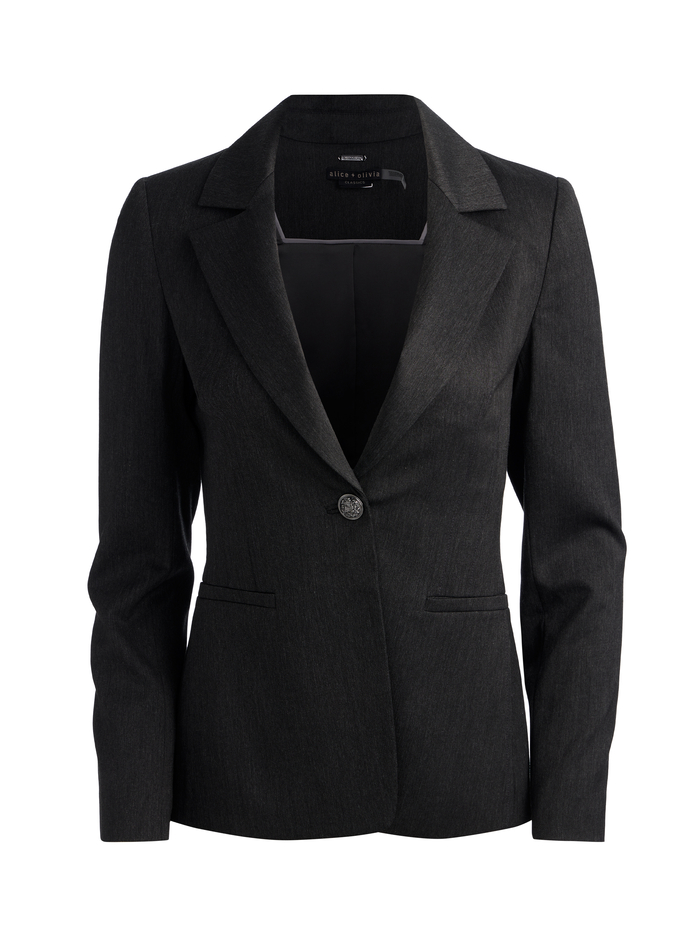 CHARCOAL-MACEY CINCHED WAIST BLAZER