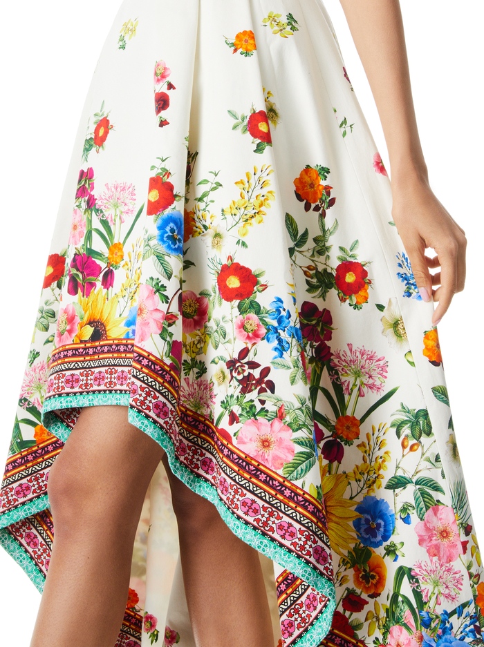 FLORENCE HIGH LOW GOWN - SUNDAY STROLL/MULTI image 3 - Alice And Olivia