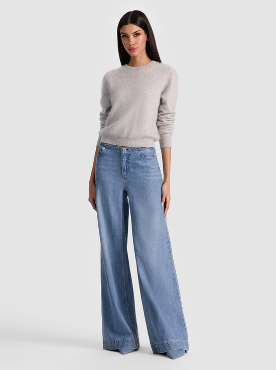 STORM GREY HEATHER-CAROLEE CASHMERE PULLOVER