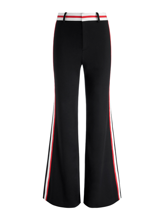 OLIVER WIDE LEG TROUSER - BLACK/PERFECT RUBY image 5 - Alice And Olivia