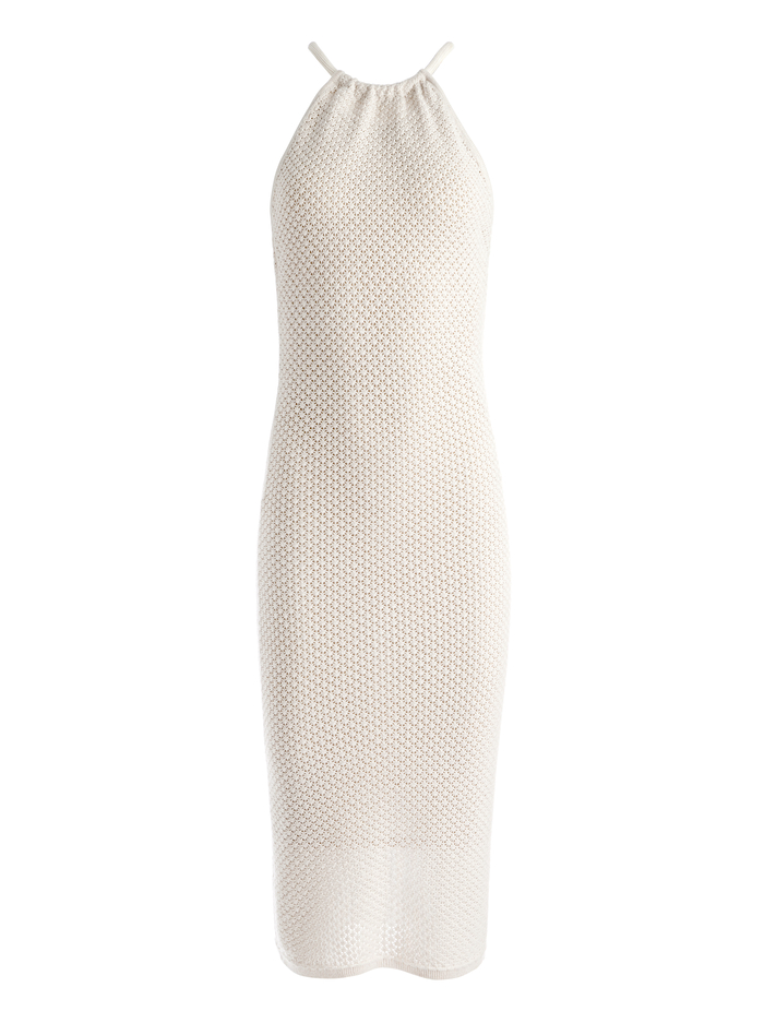 JOVI POINTELLE CORD BACK HALTER DRESS - SAND image 5 - Alice And Olivia