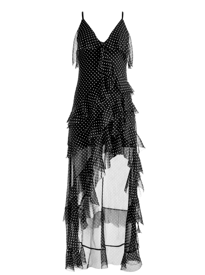 LAVERNE MAXI DRESS - BLACK/OFF WHITE POLKA DOT image 5 - Alice And Olivia