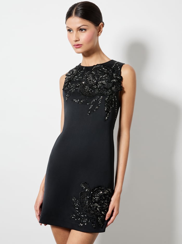 CLYDE MINI DRESS - LE PARISIEN BLACK/GUNMETAL image 3 - Alice And Olivia