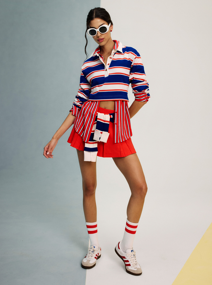 LYLE RUGBY POLO TOP - AMERICANA STRIPE image 8 - ALICE + OLIVIA