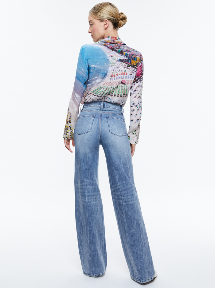 WILLA SILK BLOUSE - WHISPERING WAVES image 2 - Alice And Olivia