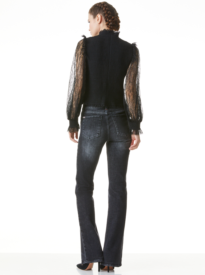 AVIVA SMOCKED BLOUSE - BLACK image 1 - Alice And Olivia