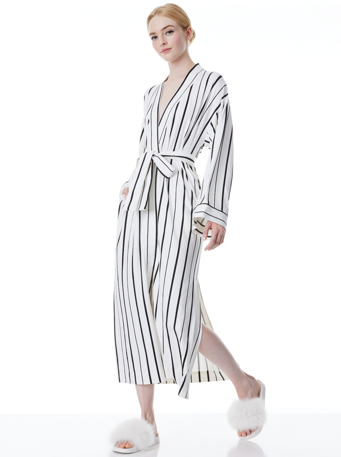 A+O X MASONGREY KAIA KIMONO ROBE - WHITE/BLACK image 4 - Alice And Olivia
