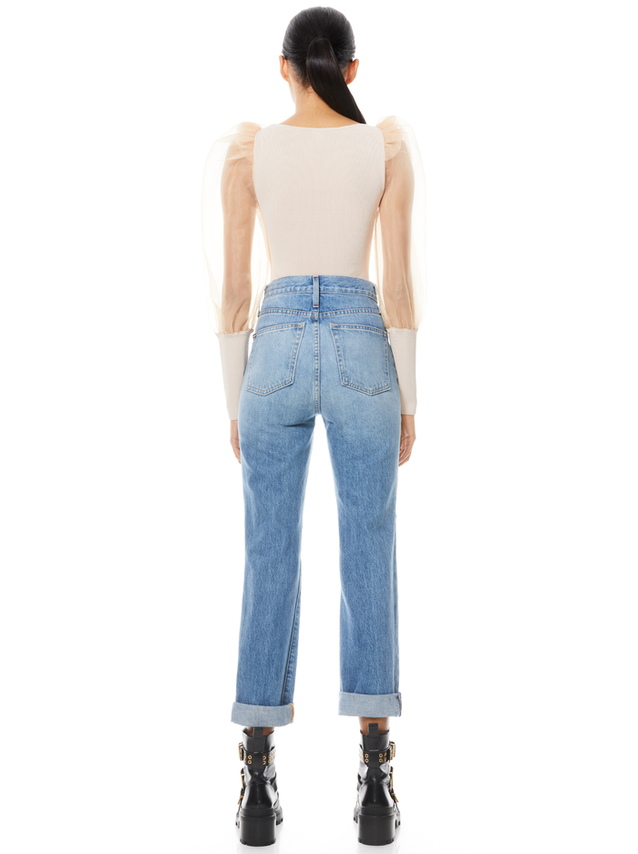 ABELLA PUFF SLEEVE CROP TOP - SEPIA image 1 - ALICE + OLIVIA