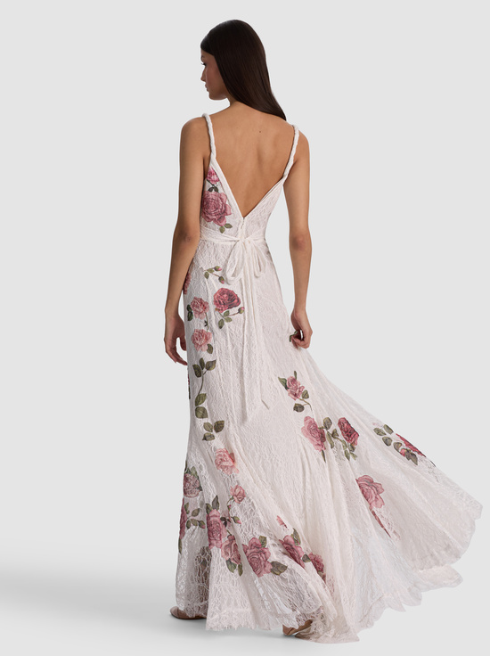 GARDEN GOSSIP OFF WHITE-NISA LACE MAXI GOWN