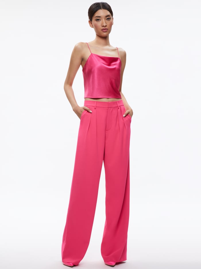 HARMON CROPPED DRAPEY SLIP TANK - CANDY image 2 - ALICE + OLIVIA