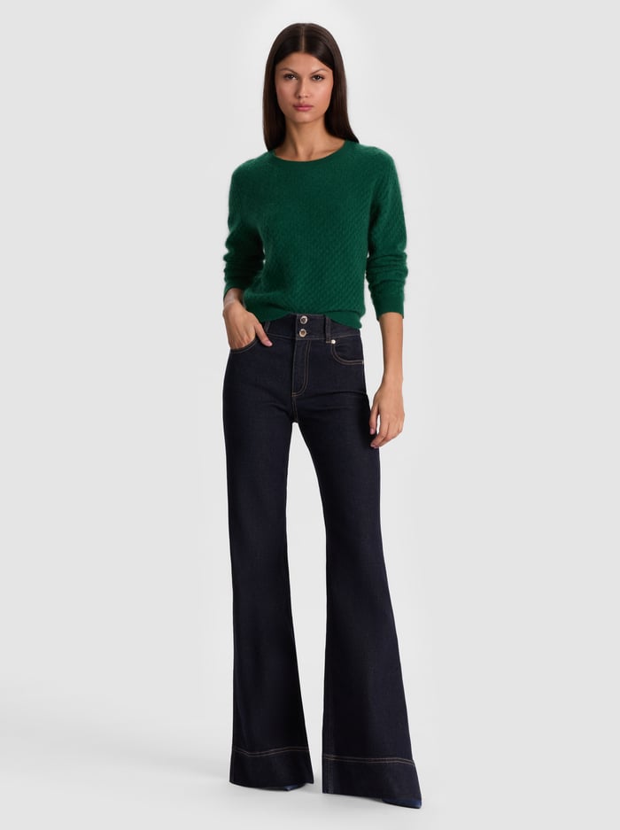 CAROLEE CASHMERE PULLOVER - GREEN MYSTIQUE image 1 - Alice And Olivia