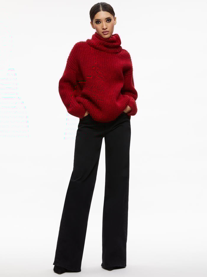 VERE DETACHABLE TURTLENECK SWEATER - BORDEAUX image 2 - Alice And Olivia