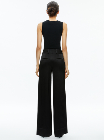 BLACK-AMITY EMBELLISHED CROPPED TANK