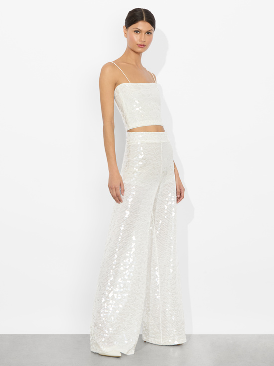 OFF WHITE/CLEAR-CERESI EMBELLISHED TOP