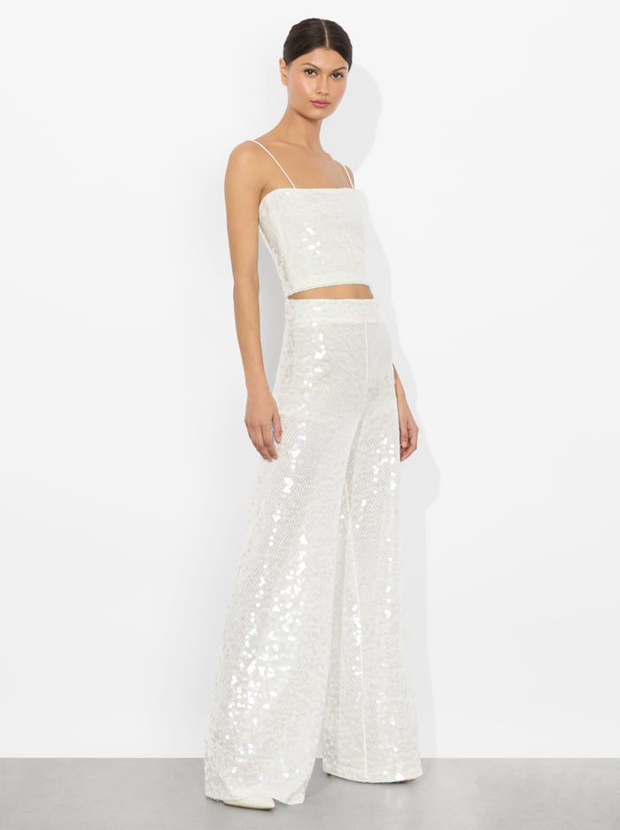 CERESI EMBELLISHED TOP - OFF WHITE/CLEAR image 4 - Alice And Olivia