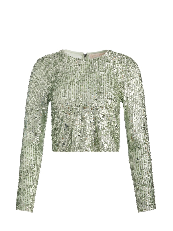 DELAINA EMBELLISHED TOP - SEA SPRAY image 6 - Alice And Olivia