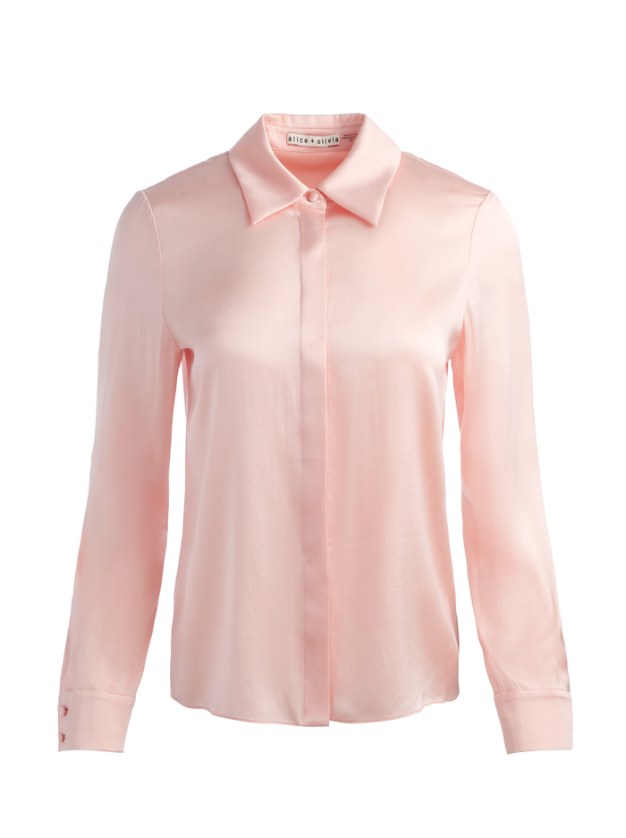 WILLA SILK BLOUSE - PINK BLOOM image 5 - Alice And Olivia