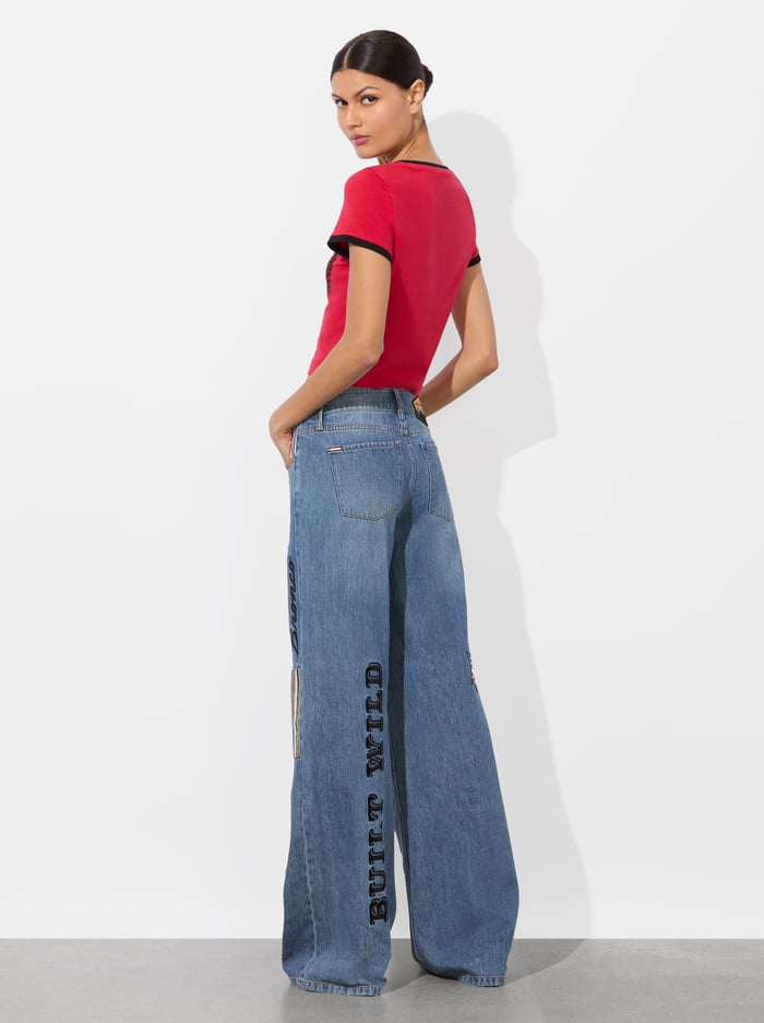 A+O X BRONCO ONIE BABY TEE - GET BACK OUT THERE image 2 - Alice And Olivia