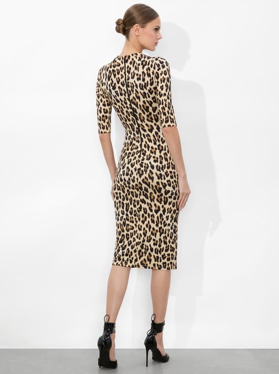 TEXTURED LEOPARD-DELORA MIDI DRESS