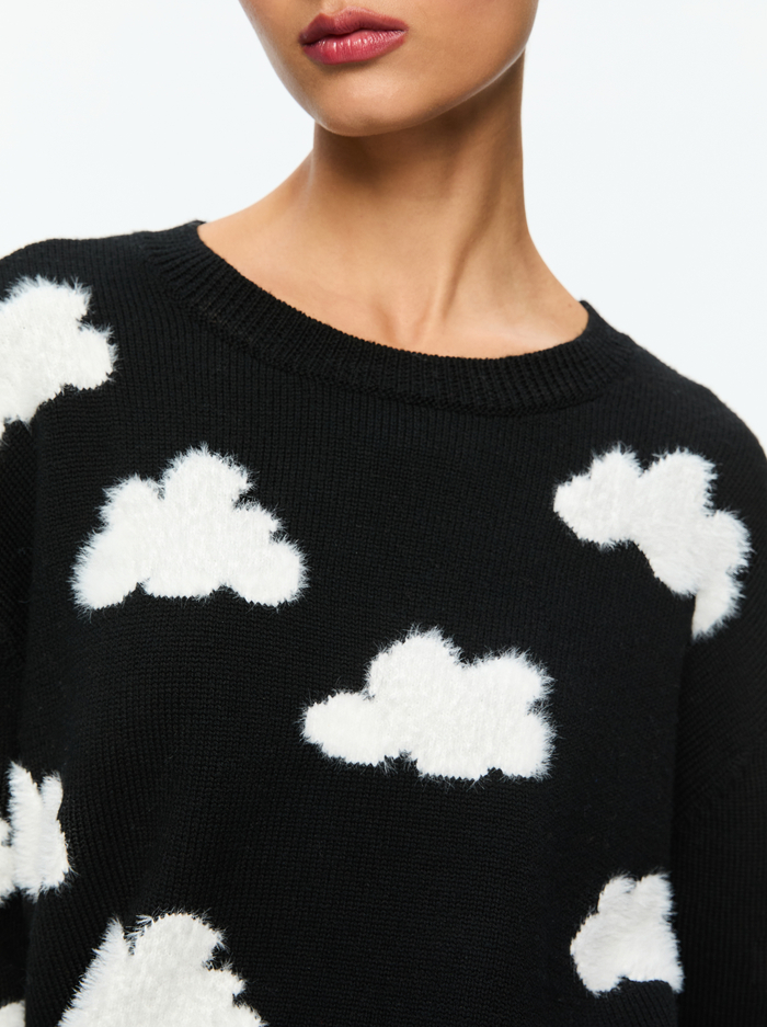 GLEESON PULLOVER - BLACK/SOFT WHITE image 4 - Alice And Olivia