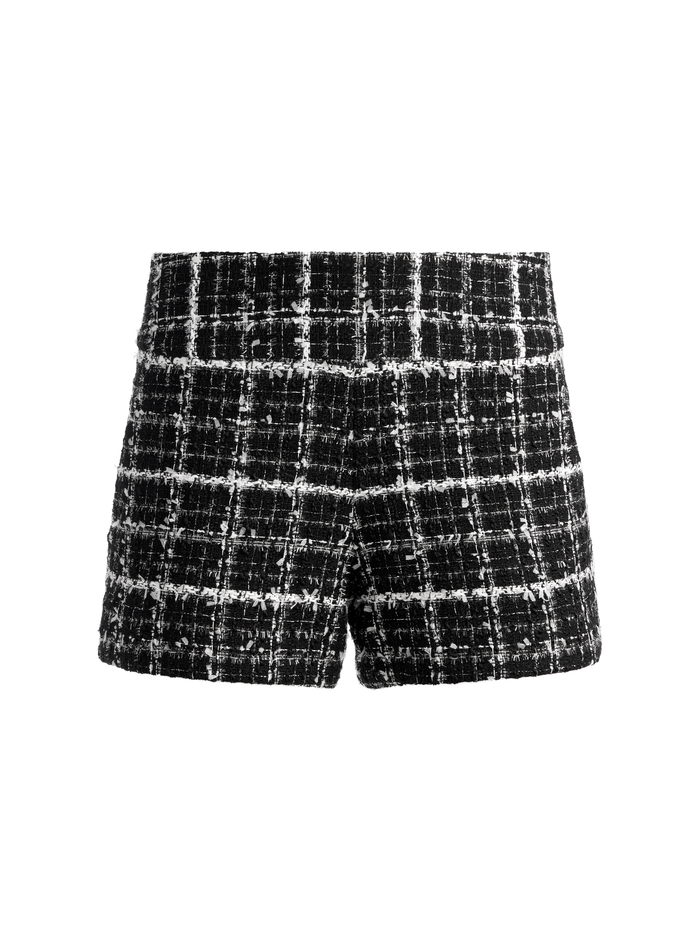 DONALD TWEED SHORT - BLACK/OFF WHITE image 5 - Alice And Olivia