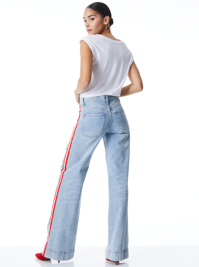 REY LOW RISE WIDE LEG JEAN - ROCKSTAR BLUE image 1 - Alice And Olivia