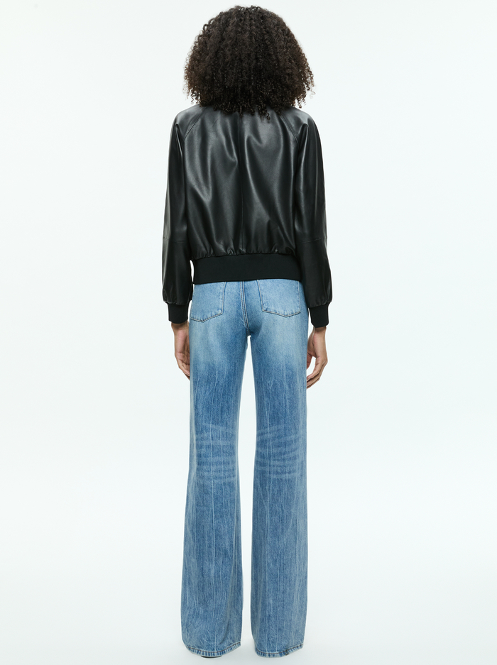 FELISA LEATHER BOMBER - BLACK image 2 - Alice And Olivia