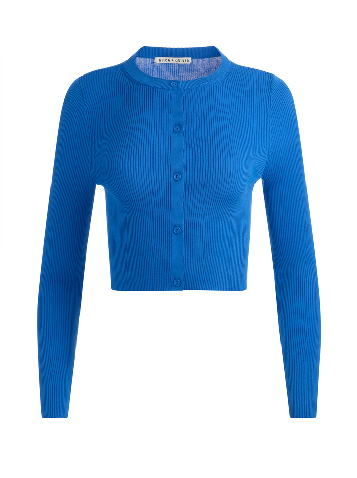 CARSON CARDIGAN - BLUE IRIS image 5 - ALICE + OLIVIA