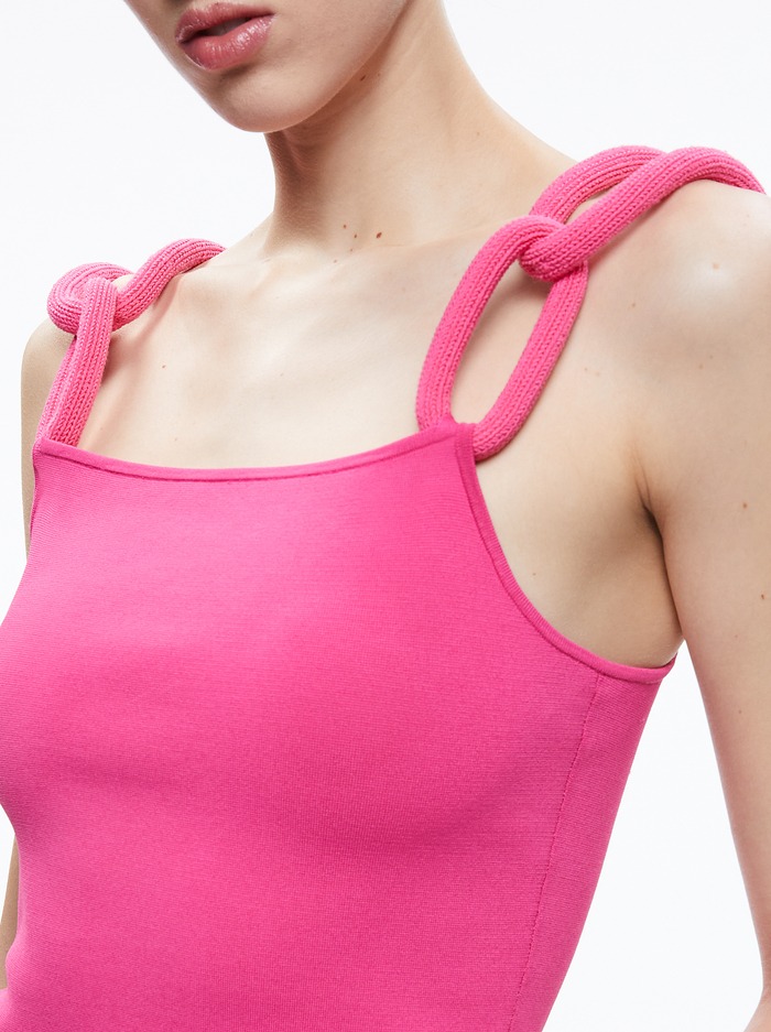 GRETEL TOP WITH CHAIN CORD STRAPS - CANDY image 3 - Alice And Olivia