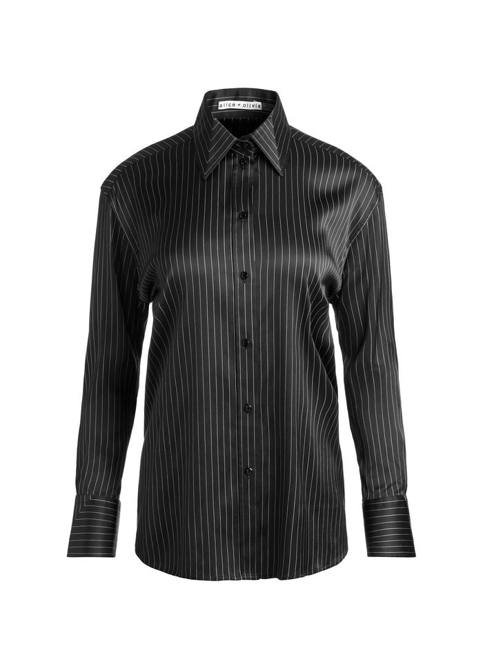 PERFECT BUTTON DOWN - BLACK/OFF WHITE image 5 - Alice And Olivia