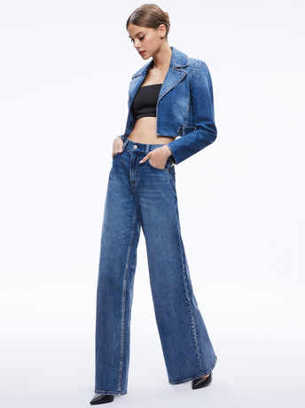 YARDLEY DENIM JACKET + TRISH MID RISE BAGGY JEAN