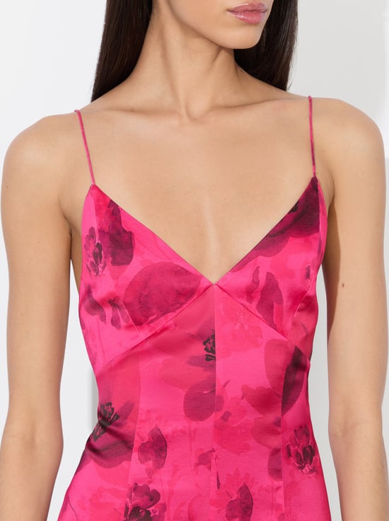 FLORAL FLING RASPBERRY-JULIETTA MINI SLIP DRESS