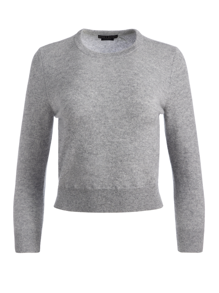 CAROLANN SHRUNKEN PULLOVER - MEDIUM HEATHER GREY image 5 - Alice And Olivia