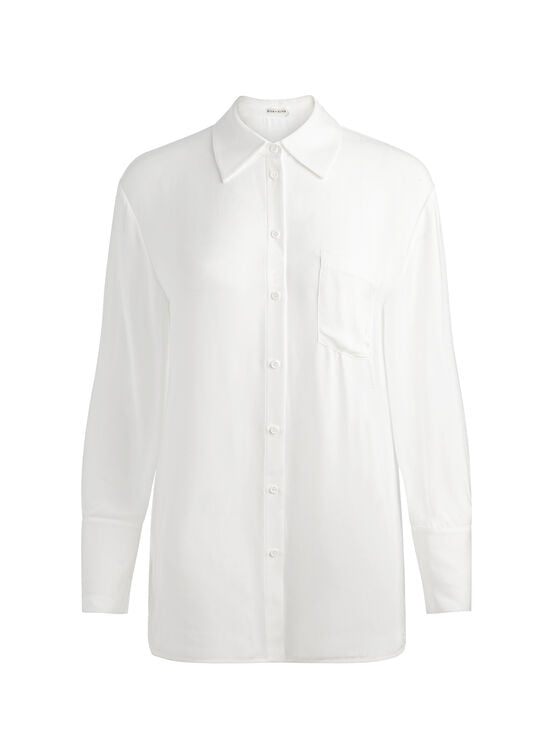 OFF WHITE-FINELY OVERSIZED BUTTON DOWN
