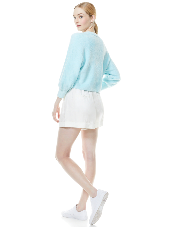 SYLVIE FUZZY CROPPED CARDIGAN - POWDER BLUE image 1 - ALICE + OLIVIA