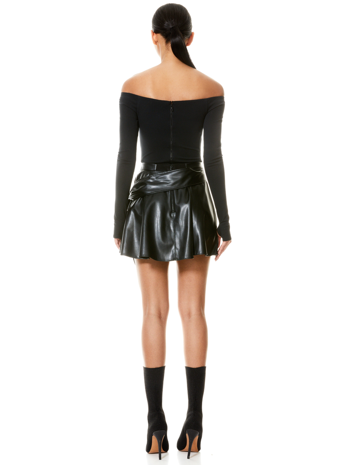 MAZEN VEGAN LEATHER MINI SKIRT - BLACK image 1 - Alice And Olivia