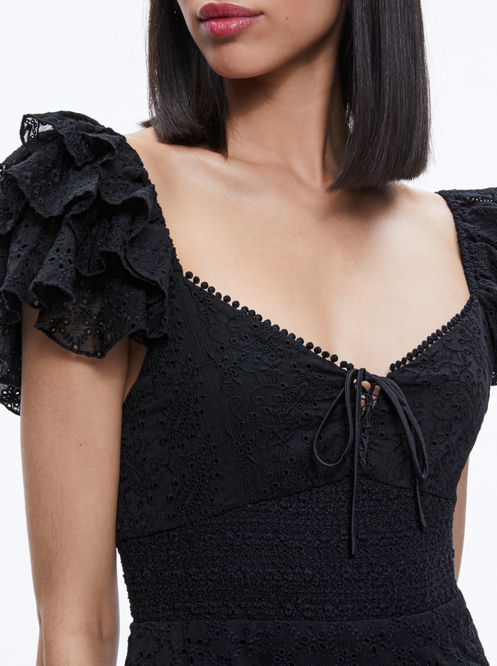 HARTFORD SMOCKED BUSTIER ROMPER - BLACK image 2 - Alice And Olivia