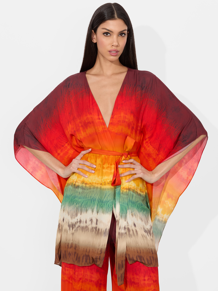 MARVA BELTED MINI KAFTAN - CRYSTAL TIE DYE - Alice And Olivia