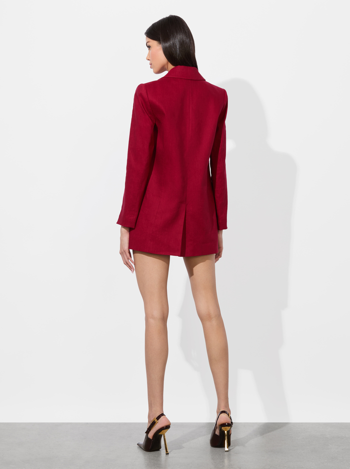 CAMPBELL LINEN BLAZER - DARK CHERRY image 2 - Alice And Olivia