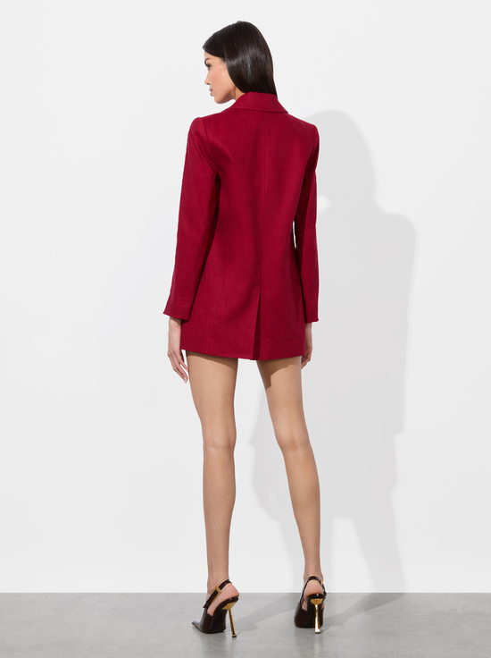 DARK CHERRY-CAMPBELL LINEN BLAZER