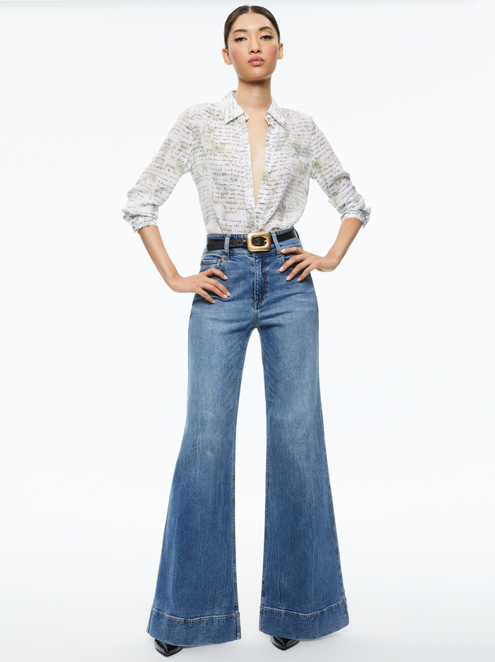 WILLA PLACKET TOP - LOVE LETTER MULTI image 4 - Alice And Olivia