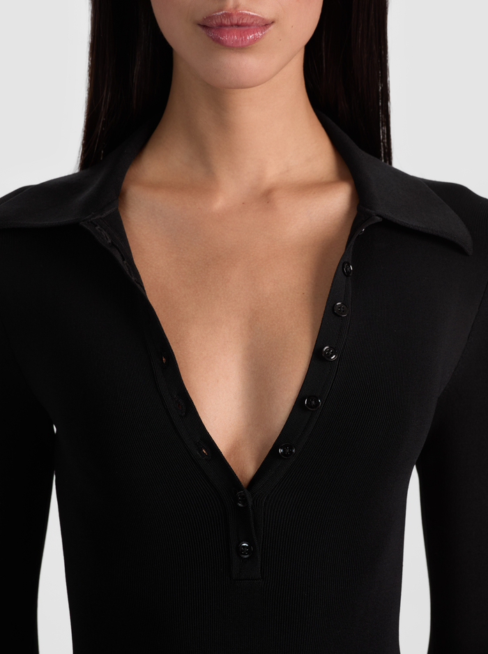 KEENAN POLO BODYSUIT - BLACK image 3 - ALICE + OLIVIA