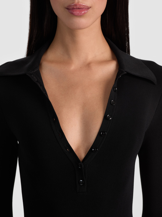 BLACK-KEENAN POLO BODYSUIT