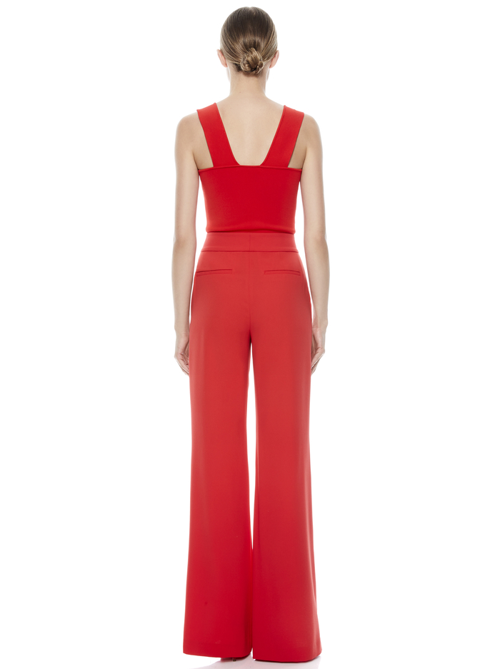 DYLAN HW WIDE LEG PANT - BRIGHT POPPY image 2 - Alice And Olivia