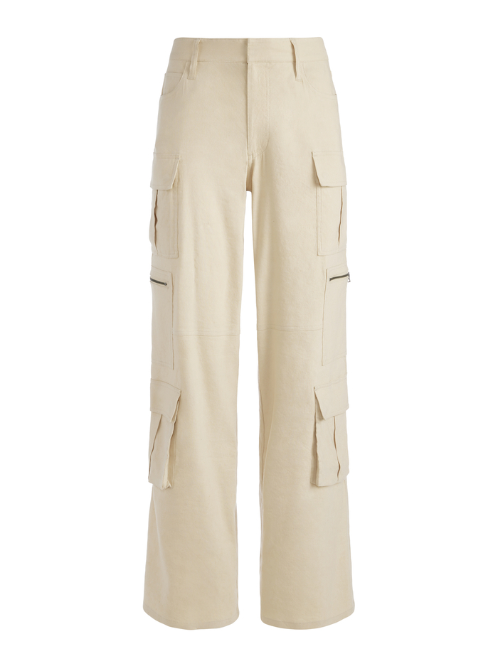 CAY BAGGY CARGO LINEN PANT - NATURAL image 5 - ALICE + OLIVIA