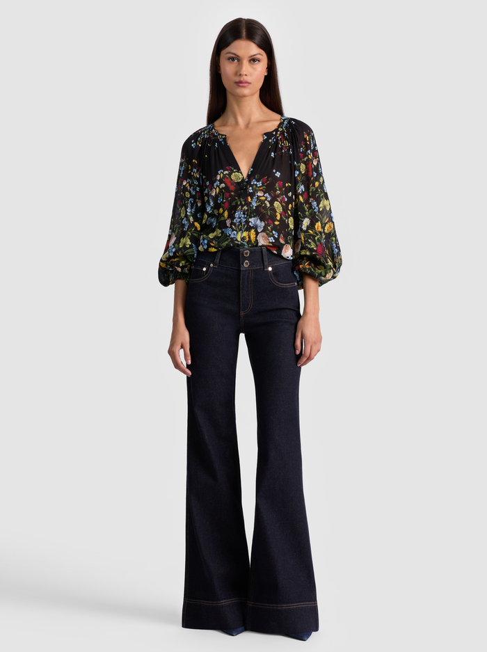 THALIA BUTTON DOWN BLOUSE - SOCIAL HOUR BLACK image 1 - Alice And Olivia